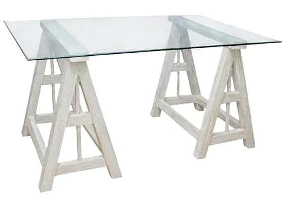 Artesia Trestle Desk in White Wash 0-138-WW