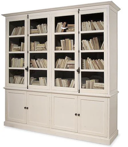 Artesia Ellington Wall Library in Antique White 0-606S-AW/WW