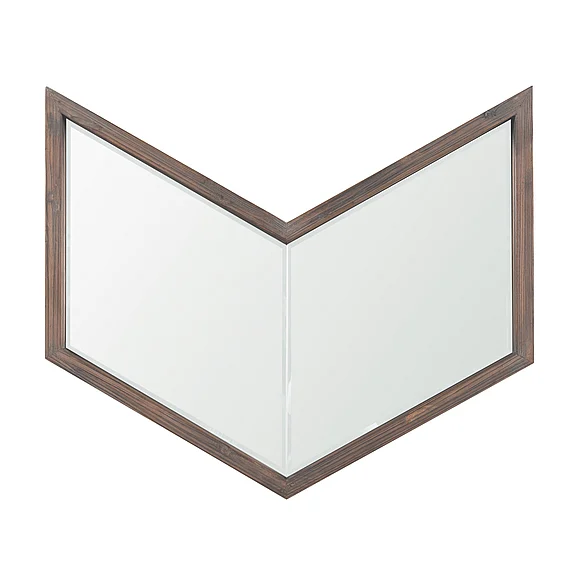 Mercana Chevren 26 x 22 Medium Brown Wood Frame Mirror 37261 PROMO