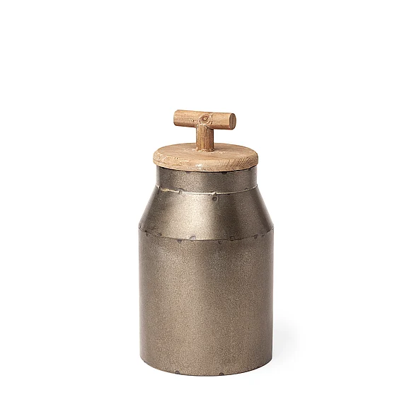 Mercana Oliphant I 12H Small Gray Metal Decorative Milk Container 57782