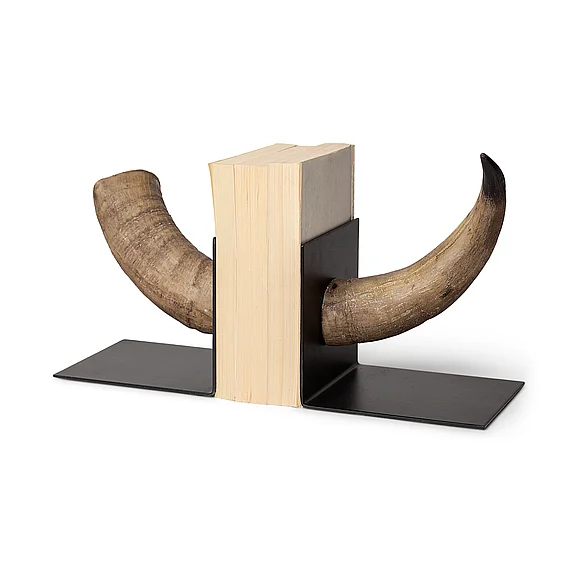 Mercana Nickerson (Set of 2) 6L x 7W Bull Horn Bookends 57871 PROMO