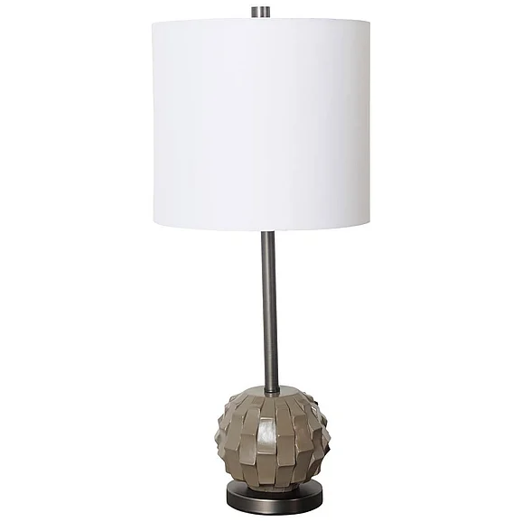 Mercana Brant I 25" Brown Resin Base White Shade Table Lamp 65354 PROMO