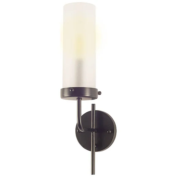 Mercana Bougeoir I I 8X20 Gray Metal Cylindrical Glass Shade Wall Sconce 67135 PROMO