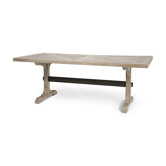Mercana Barrett 84X40 Brown Solid Wood Top & Base Dining Table 67535
