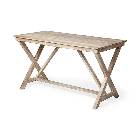 Mercana Tracy 54L x 28W Natural x Frame Wood Office Desk 67834