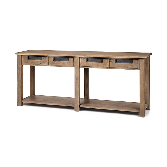 Mercana Harrelson III 72L x 18W Brown Wood 4 Drawer Console Table 68205
