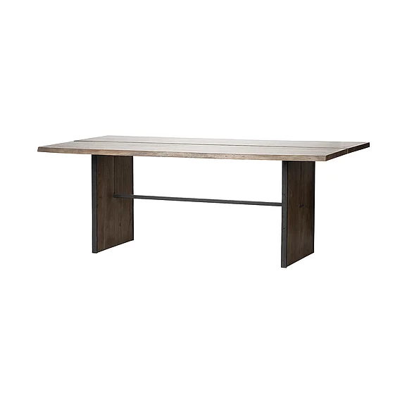 Mercana Ledger III 84X38 Brown Solid Wood Top & Base Dining Table 68244 PROMO