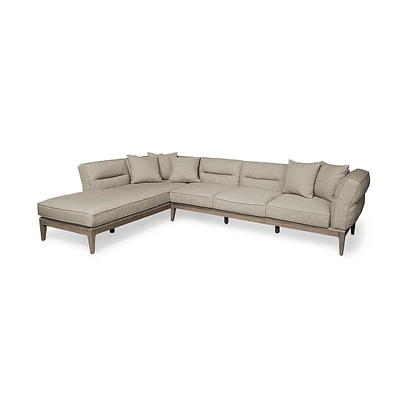 Mercana Denali IV 121" Beige Upholstered Wooden Frame Left Four Seater Sectional 68183-AB PROMO