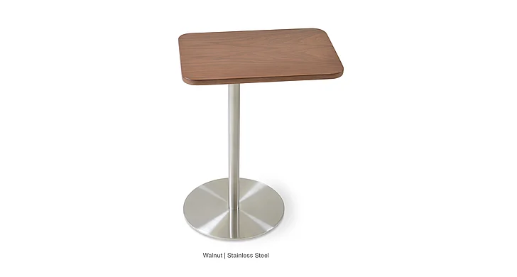 SohoConcept Harvard End Table Swivel Walnut & S.Steel