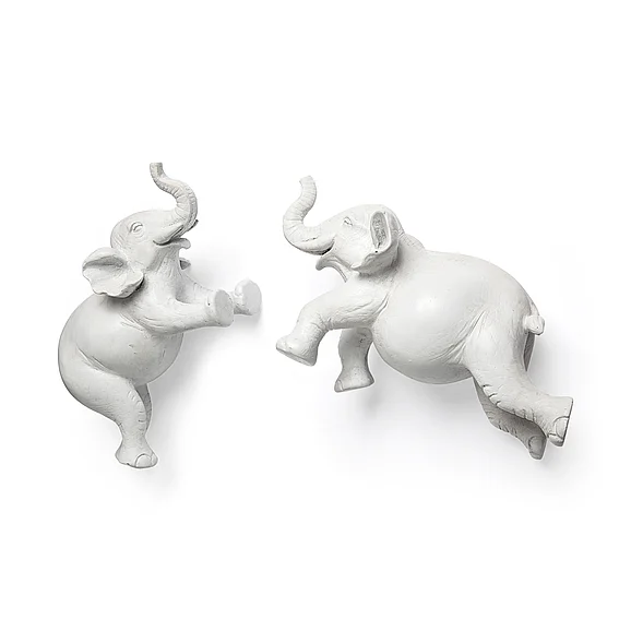 Mercana Maynard Set of 2 White Elephant Wall Decorations 68582 PROMO