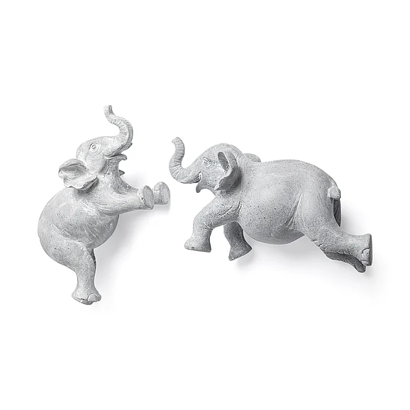 Mercana Maynard I Set of 2 Grey Elephant Wall Decorations 68581 PROMO