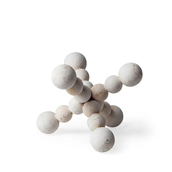 Mercana Carrollton I (Small) 7L x 7W Off-White Geometric Wood Ball Jack 68668