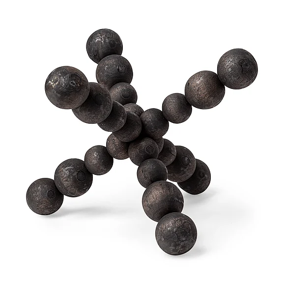 Mercana Carollan II (Large) 9L x 9W Black Geometric Wood Ball Jack 68671