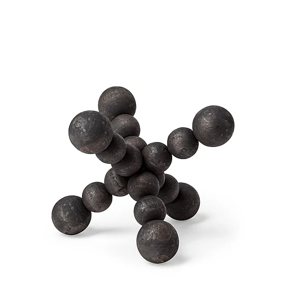 Mercana Carollan I (Small) 7L x 7W Black Geometric Wood Ball Jack 68670