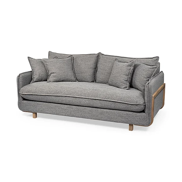 Mercana Roy I 84" Castlerock Gray Upholstered Three Seater Sofa 68711 PROMO