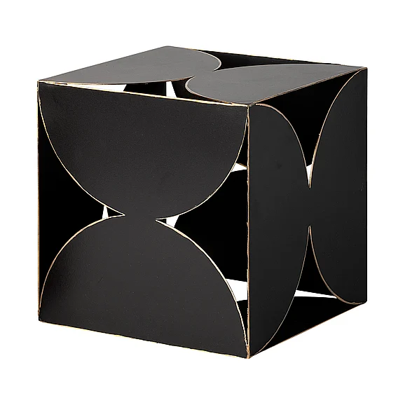 Mercana Darren (Large) 8L x 8W Black Metal Decorative Cube 68803 PROMO