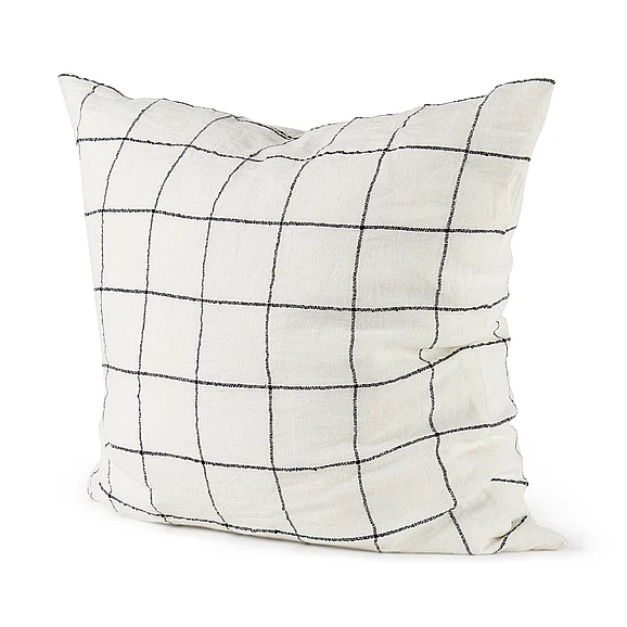 Mercana Suzanne 22 x 22 White/Black Square Pattern Decorative Pillow Cover 68875 PROMO