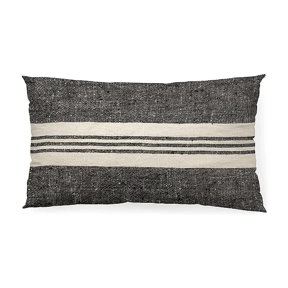 Mercana Sharon 14 x 26 Black With Stripes Decorative Pillow Cover 68879 PROMO