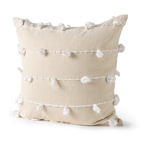 Mercana Erica 20 x 20 Cream With White Detail Decorative Pillow Cover 68883 PROMO