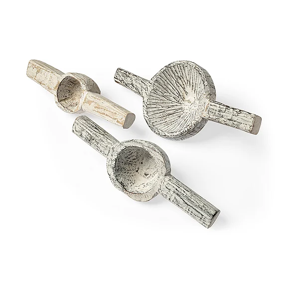 Mercana Oro (Set of 3) White Tribal Inspired Measuring Cups 68898