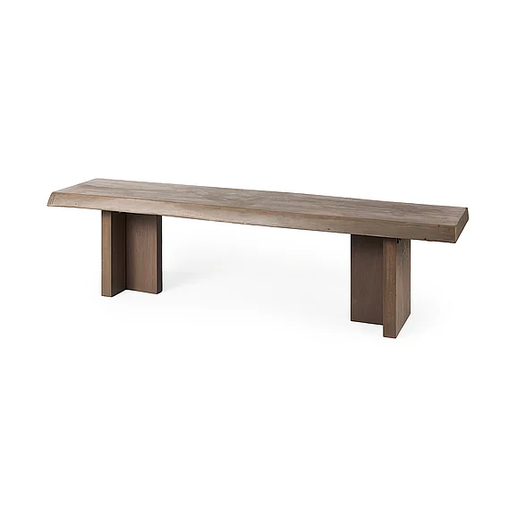 Mercana Konstantin 70.0 x 18.0 x 18.0 Medium Brown Wood w/ Live Edge Bench 69141 PROMO