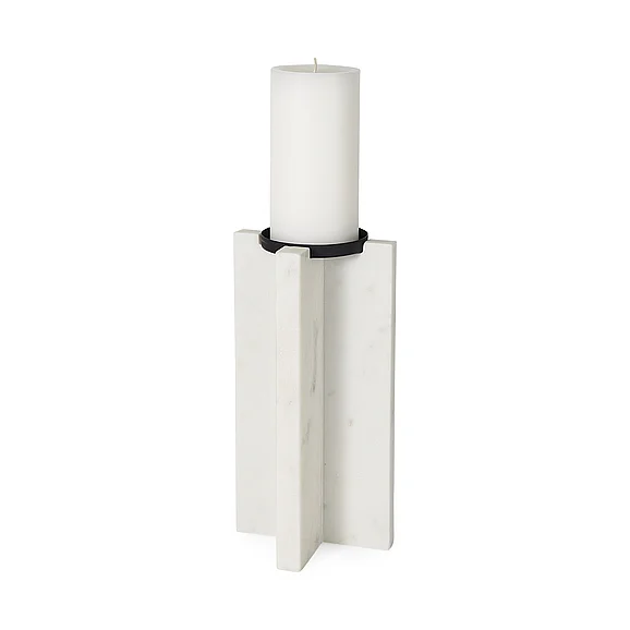 Mercana Sophia 5.5"L x 3.5"W x 10.5"H Marble Candle Holder Large 69219