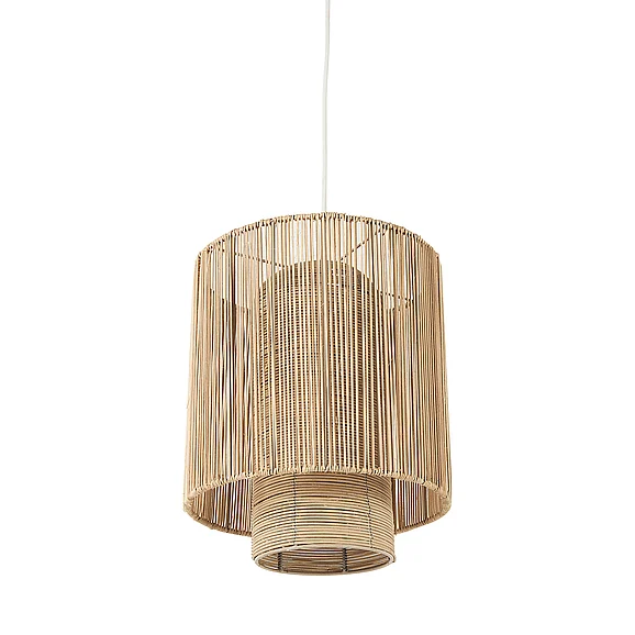Mercana Aviario 14.2 L x 14.2 W x 14.2 H Natural Cane Cylindrical Pendant Light 69245 PROMO