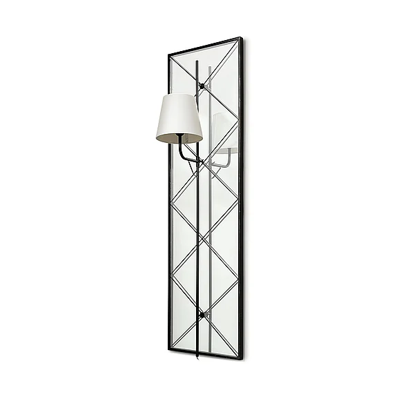 Mercana Krissta Black Metal and Mirror Wall Sconce 68973-AB