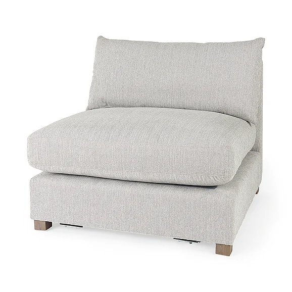 Mercana Valence 38.2L x 38.6W x 28.3H Light Gray Armless Sectional Piece 69117