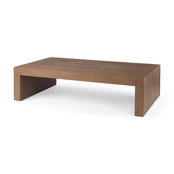 Mercana Karson 55L x 31.5W x 14H Brown Wooden Coffee Table 69101