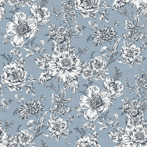 York RoomMates Winifred Blue Peel & Stick Wallpaper RMK12695PLW