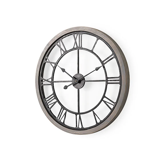 Mercana Mething Gray 25" Medium Farmhouse Wall Clock 69347
