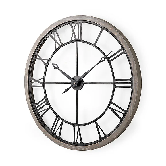 Mercana Mething Gray 31.5" Large Farmhouse Wall Clock 69348