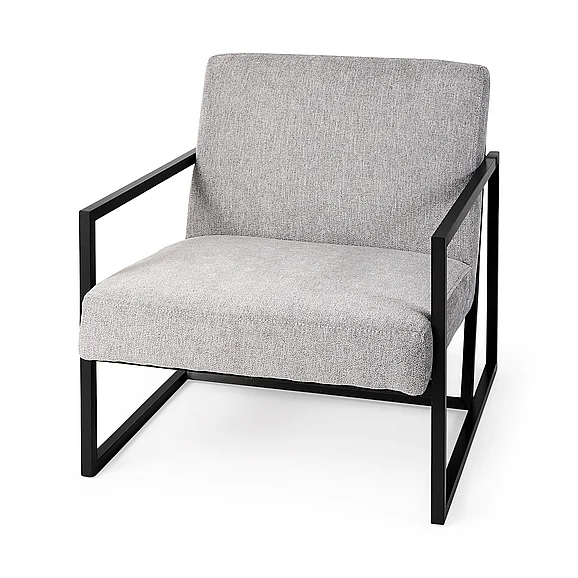 Mercana Armelle Gray Fabric Seat w/Black Metal Frame Accent Chair 69453 PROMO