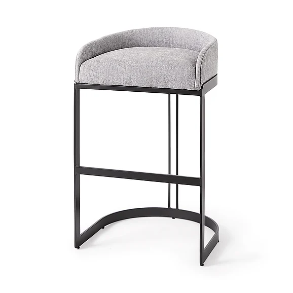 Mercana Hollyfield 20.5 x 19.7 x 32.7 Gray Fabric Seat w/ Gray Metal Base Bar Stool 69457