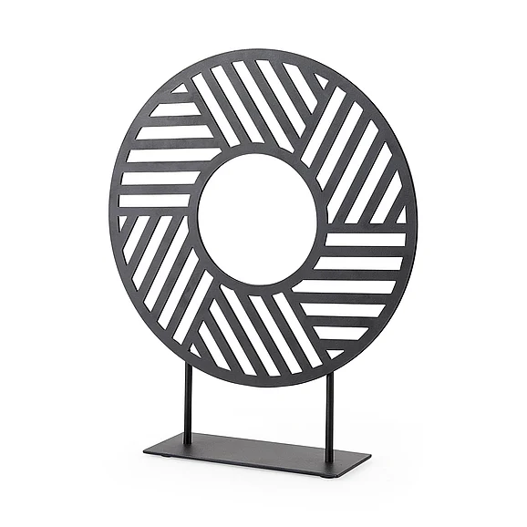 Mercana Micra 11.0L x 3.0W x 13.4H Matte Black Metal Decorative Object On A Stand 69494