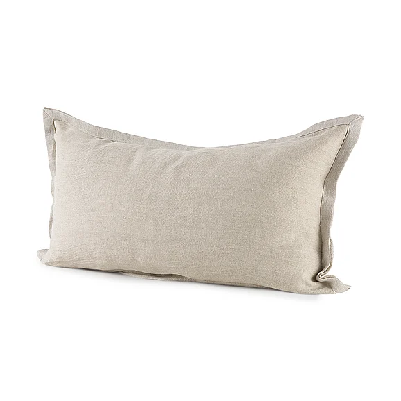 Mercana Mae 14L x 26W Beige Fabric Decorative Pillow Cover 69444