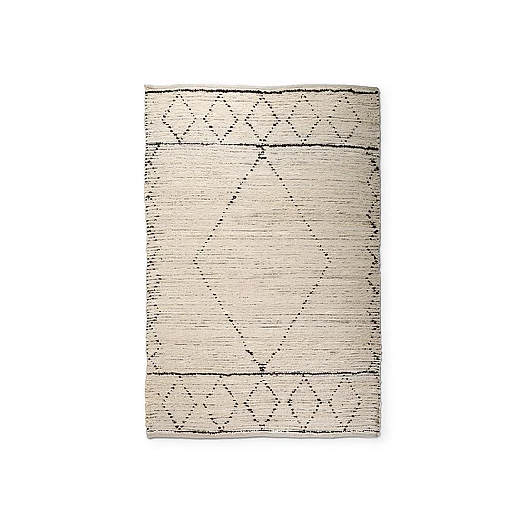 Mercana Calvert 5 x 8 Gray Cotton Hand Woven Diamond Patterned Rug 69497 CLOSEOUT