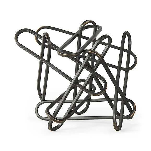 Mercana Henderson 12.2L x 9.1W x 9.1H Black Metal Paperclip Decorative Object 69496 PROMO
