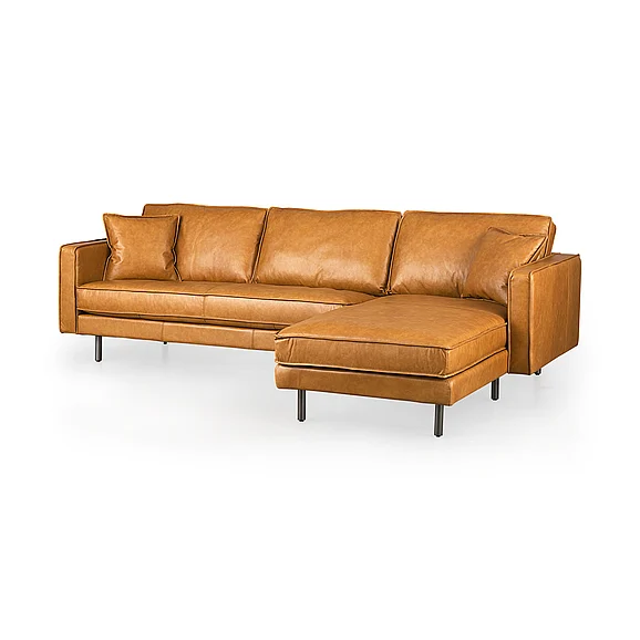 Mercana D'Arcy 111"L x 70"D x 33"H Tan Leather Right Chaise Sectional 69646-AB PROMO