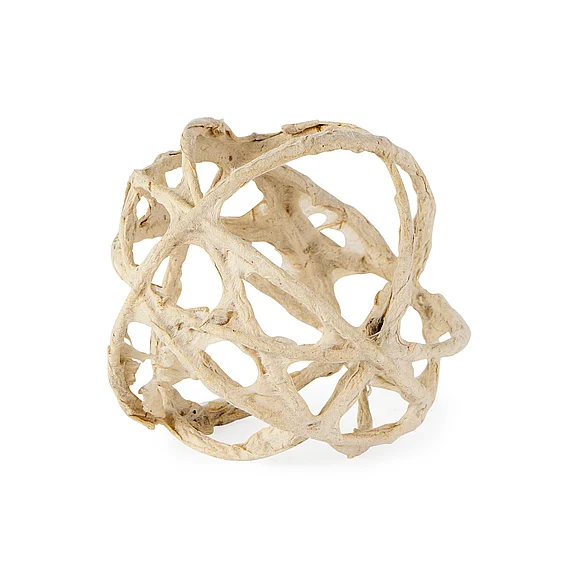 Mercana Kali 4.5L x 4.5W x 4.5H Small Beige Decorative Metal and Paper Object 69670 PROMO