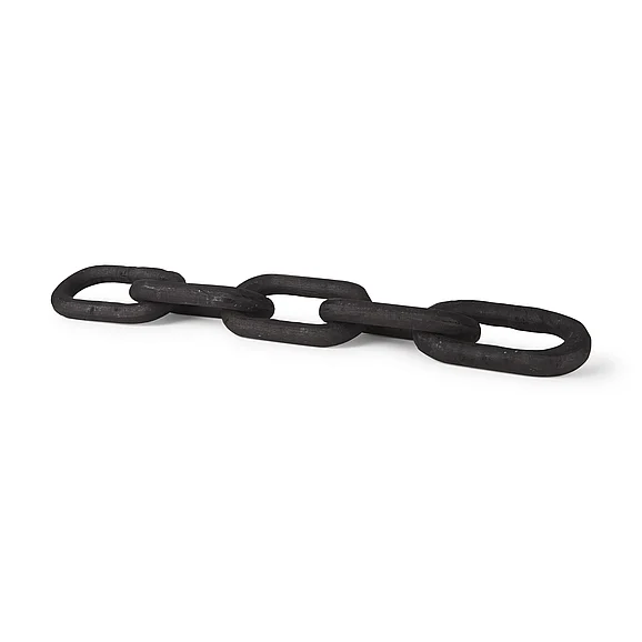 Mercana Alix 29.0L x 5.0W x 5.0H Black Wood Link Chain Decorative Object 69570