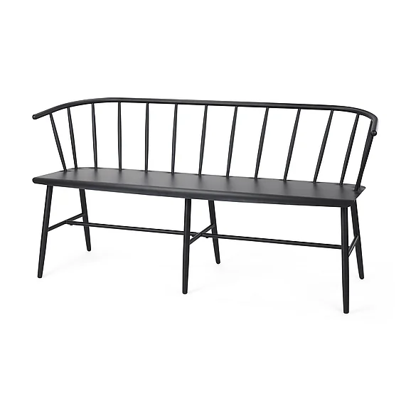 Mercana Colin 61.0L x 21.5W x 14.6H Black Metal Bench 69841 CLOSEOUT