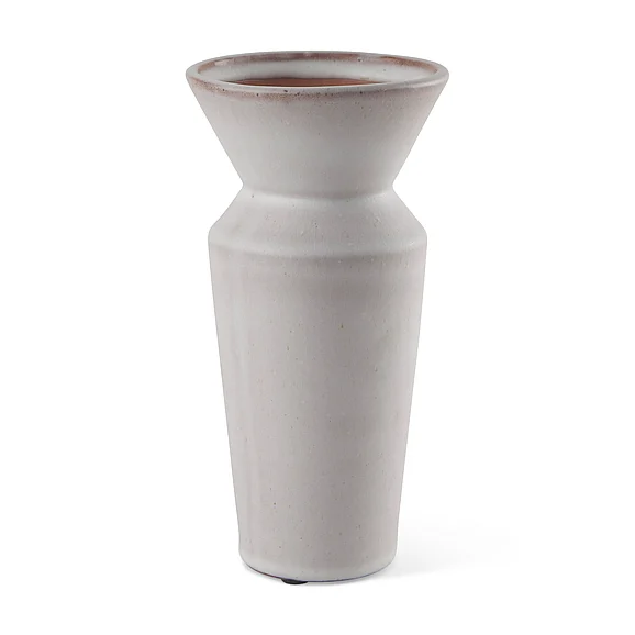 Mercana Esme 4.5L x 4.5W x 10.4H Whitewashed Ceramic Vase 69807 PROMO