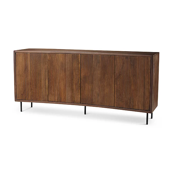 Mercana Lance 70.0L x 15.0W x 32.0H Medium Brown Solid Wood Sideboard 69960