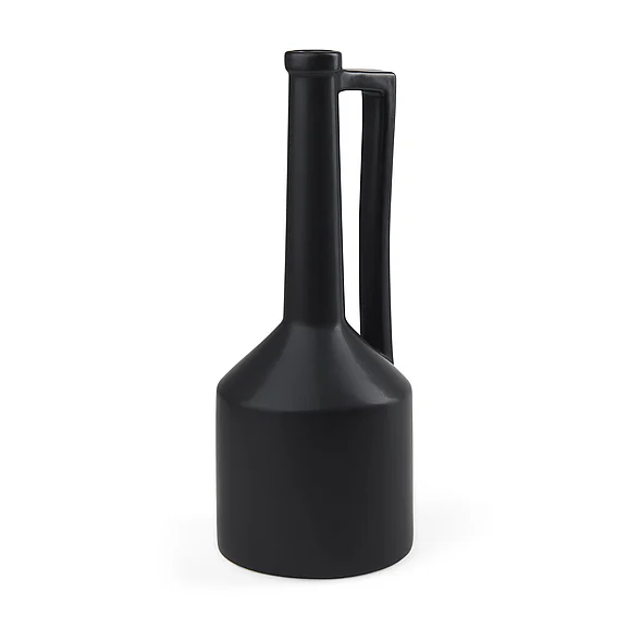 Mercana Burton 17.1H Large Matte Black Ceramic Jug Vase 69987