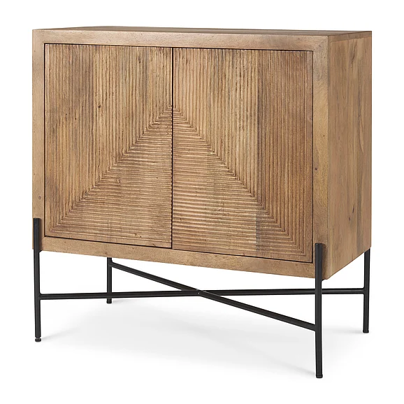 Mercana Cairo 36.0L x 19.5W x 36.0H 2 Door Wood and Metal Cabinet 69754