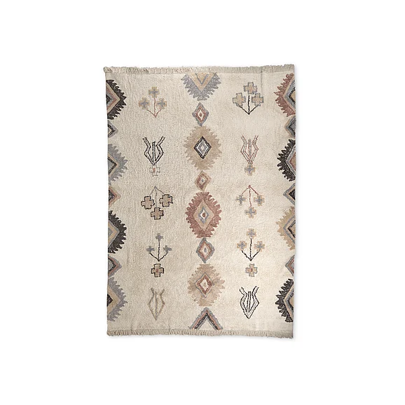 Mercana Carla 8X10 Earthy Neutrals Patterned Cotton Area Rug 69764 CLOSEOUT
