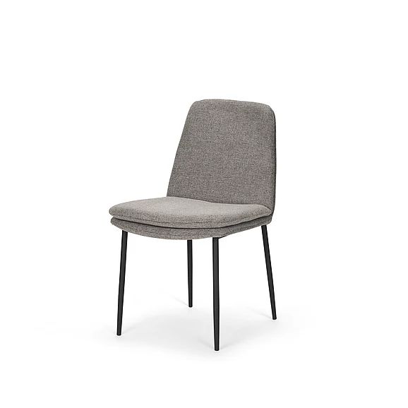 Mercana Eve Dining Chair w/ Gray Fabric & Matte Black Metal 70260