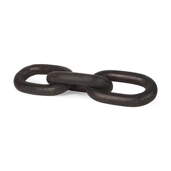 Mercana Tayla Large Black-Brown Wood Chain Link 70154